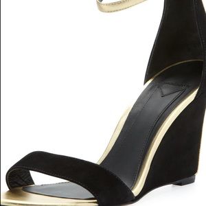 B Brian Atwood Roberta Leather Suede Sandal